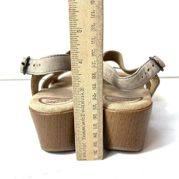 Dansko casual heel sandals mocha leather Womens EU 36 US 5.5 Sling Back Open Toe - Picture 10 of 12